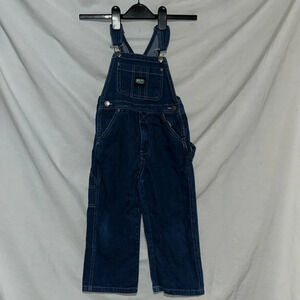 Key toddler bib overalls size 3T indigo denim enzyme wash